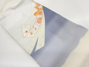 束ね熨斗に草花・青海波模様織出し名古屋帯